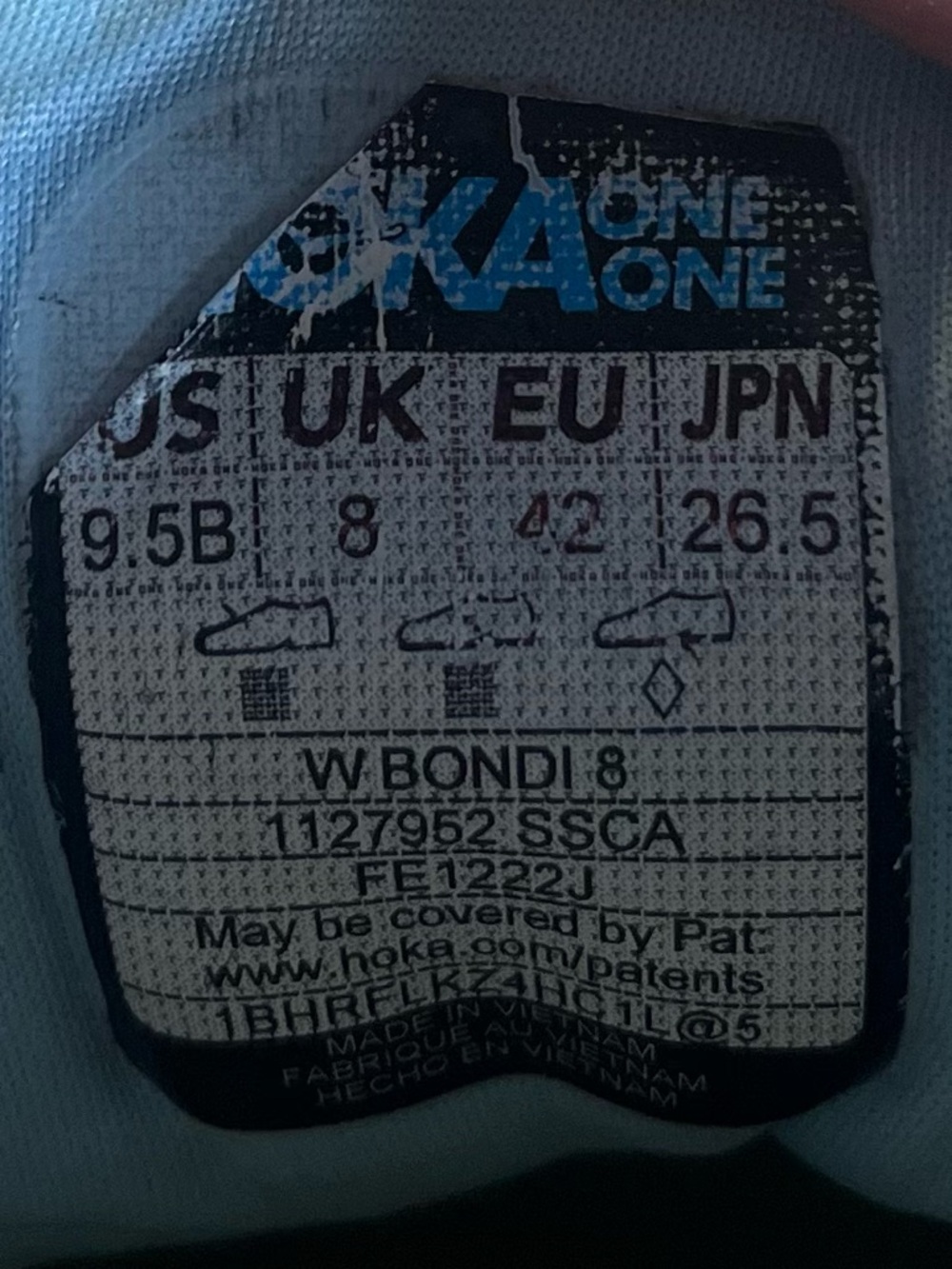Hoka One One Bondi 8 Womens Size 9.5 Running Shoes Sneakers Summer Spring - Picture 11 of 12